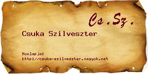 Csuka Szilveszter névjegykártya